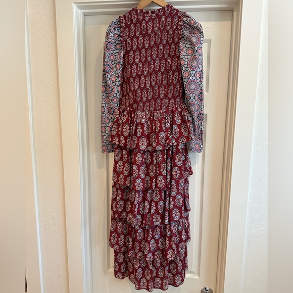 Alix of Bohemia NWOT Shelby Mulberry Ruffle Dress Small midi - Picture 2 of 8